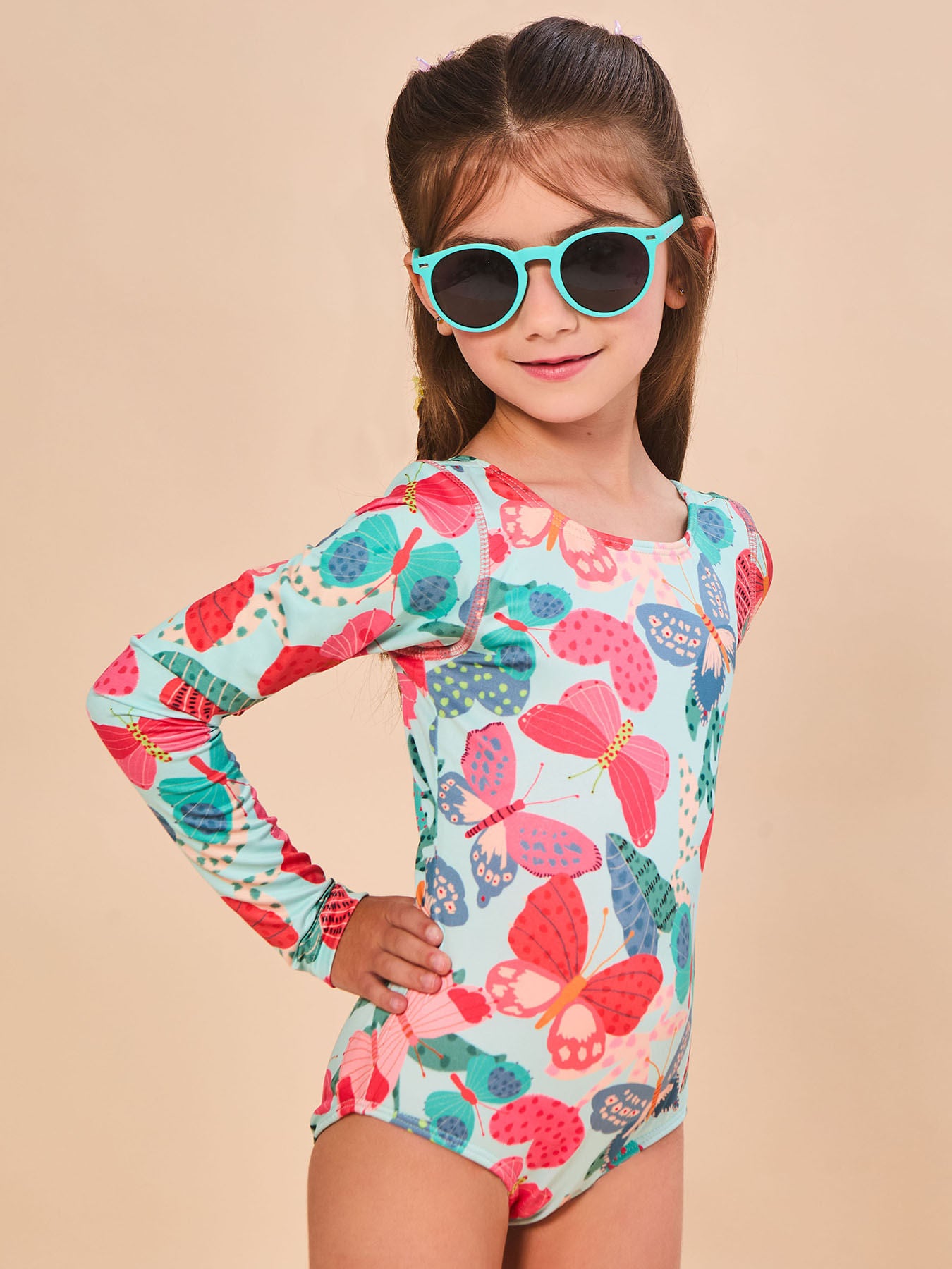 Maiô Menina Liz Uv Com Proteção Solar ML - ESTAMPA BUTTERFLY
