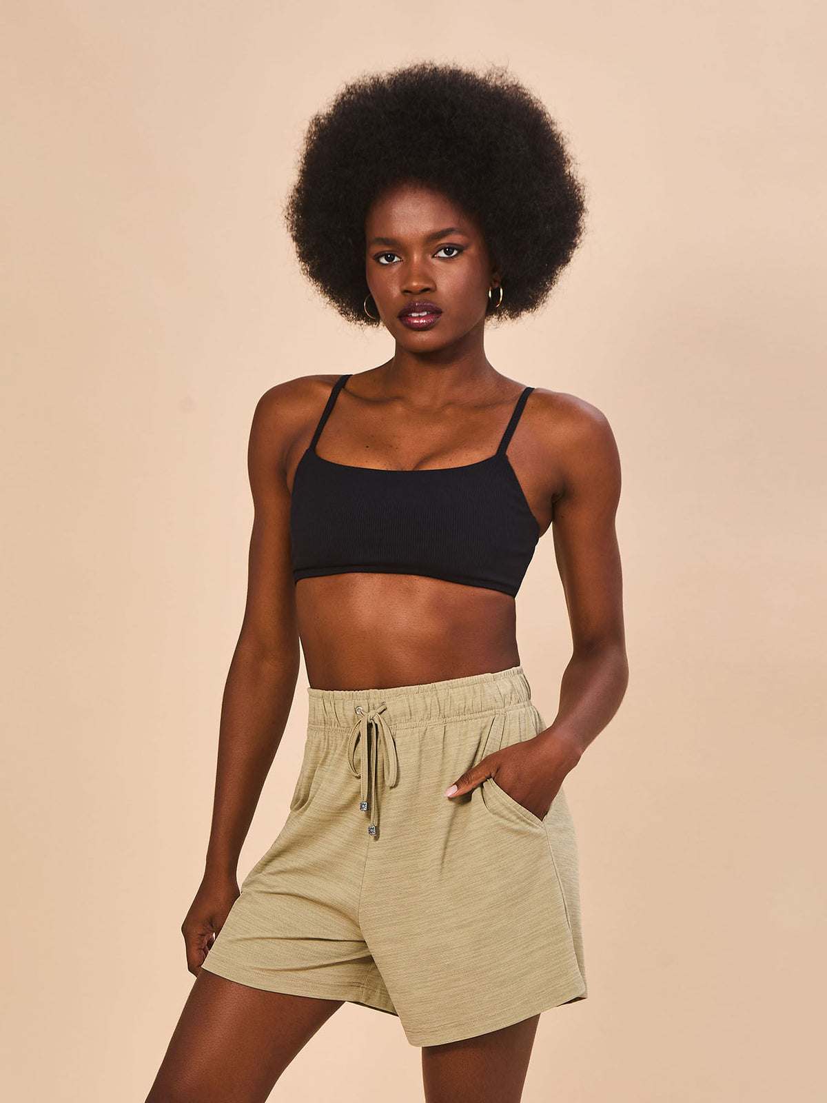 Shorts UV Basic Mescla Com Proteção Solar - AREIA