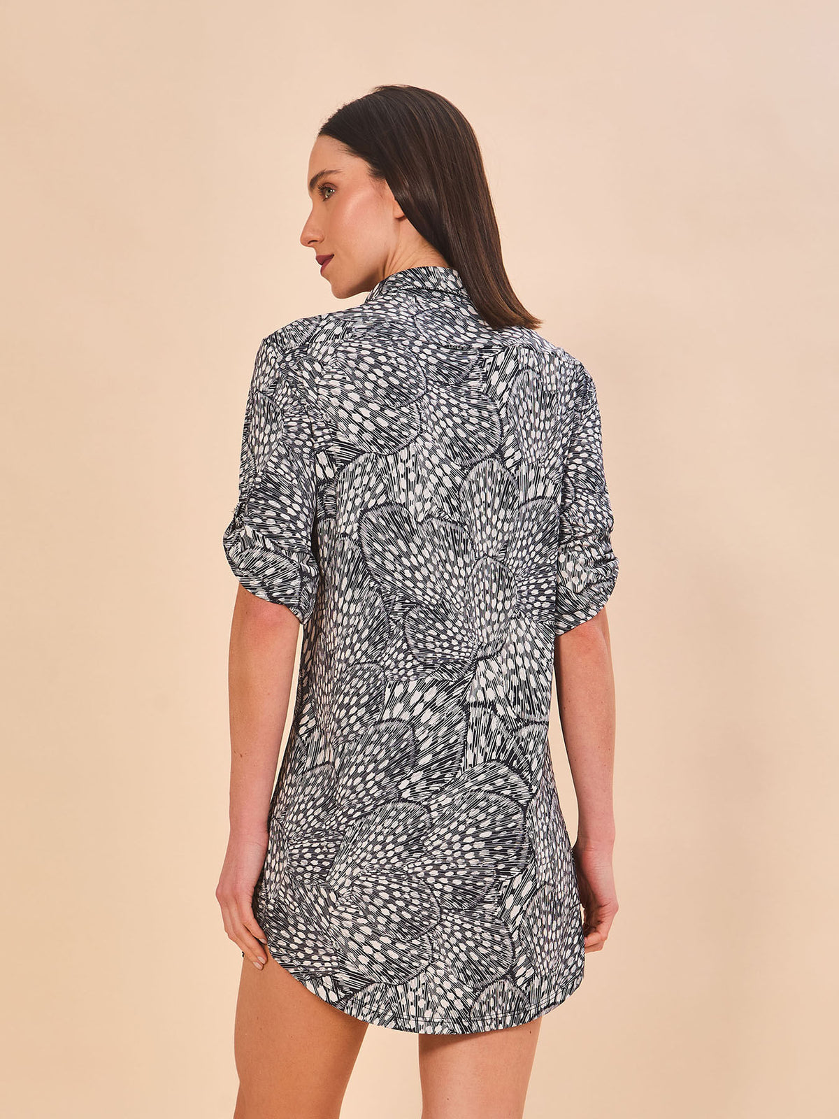 Saída de Praia UV Com Proteção Solar Chemise - ESTAMPA ASAS