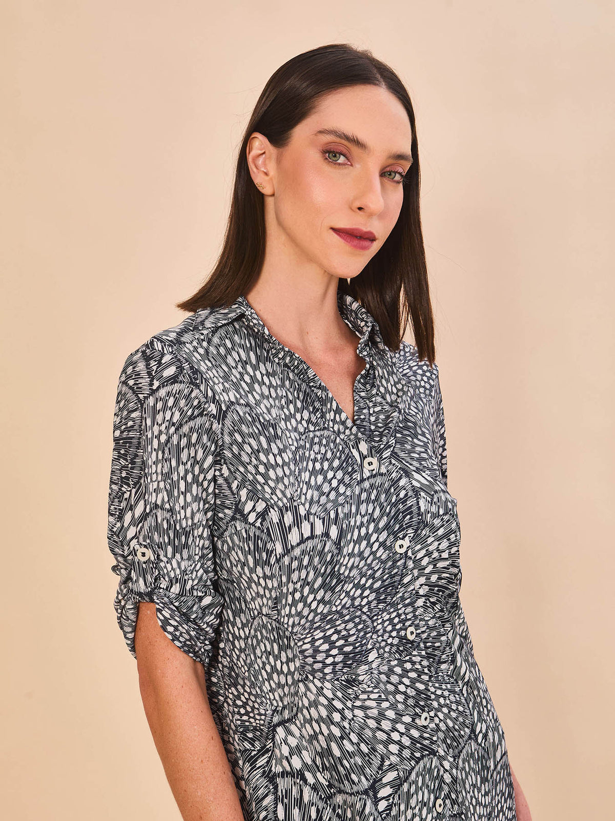 Saída de Praia UV Com Proteção Solar Chemise - ESTAMPA ASAS