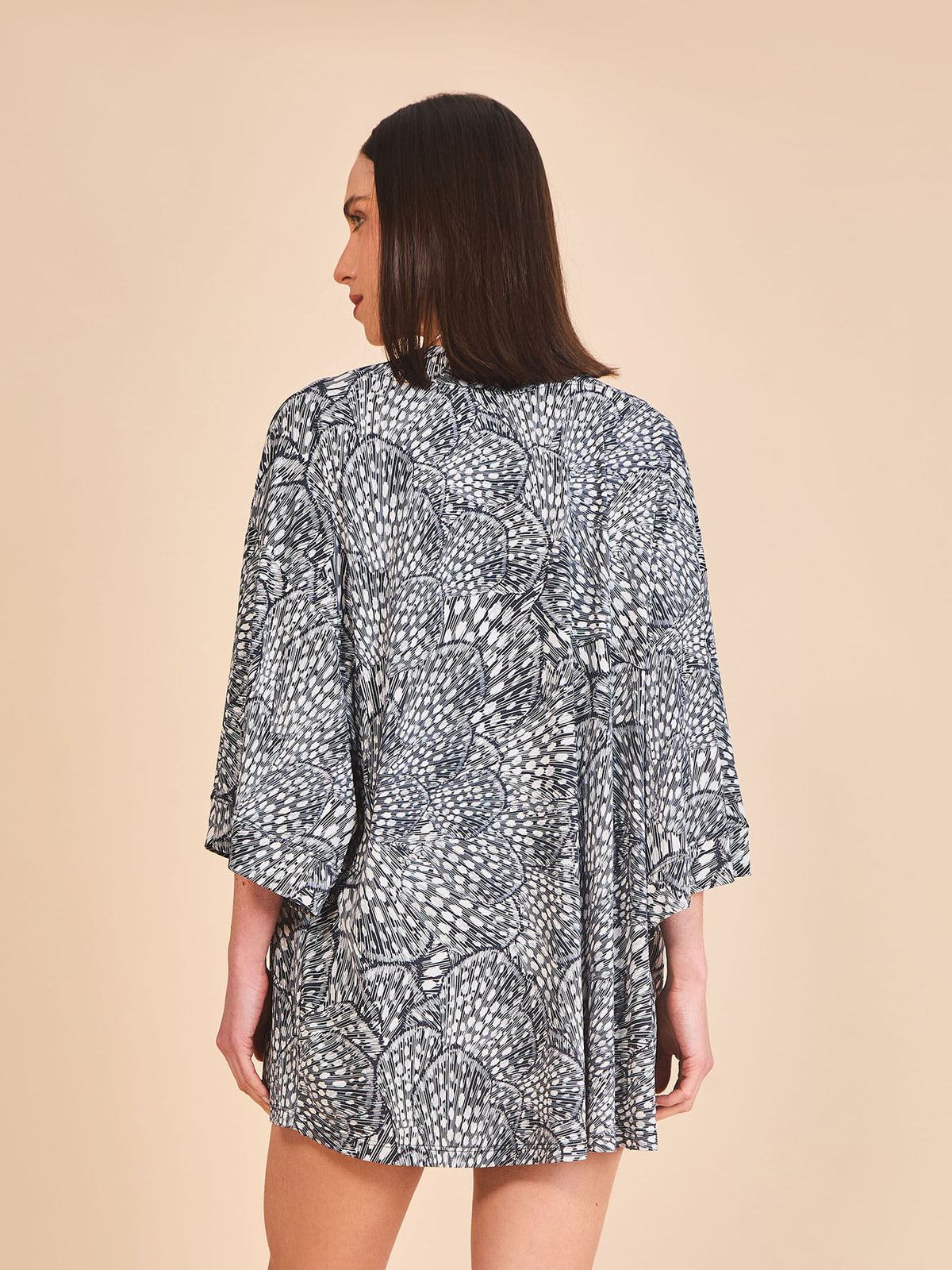 Saída de Praia UV Com Proteção Solar Kimono - ESTAMPA ASAS