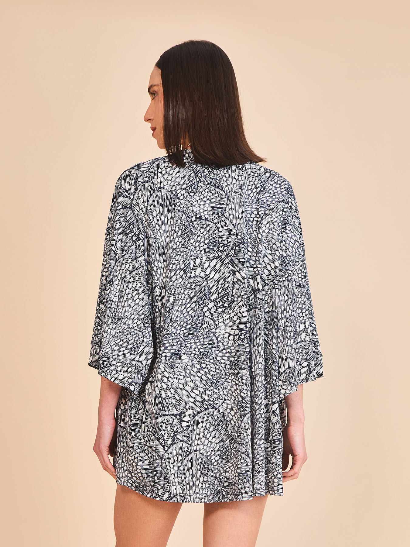 Saída de Praia UV Com Proteção Solar Kimono - ESTAMPA ASAS