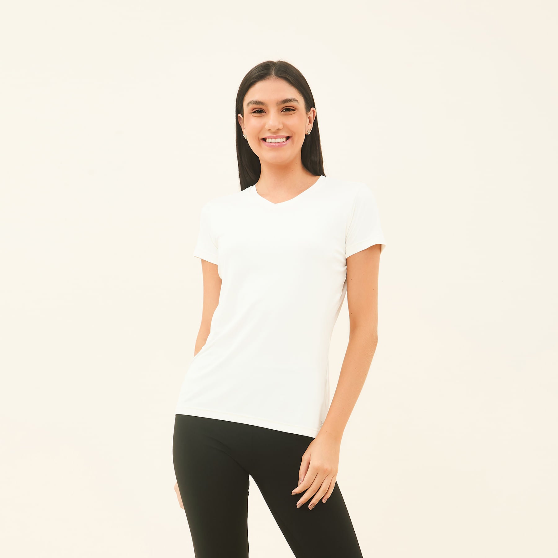 Camisa UV Feminina Com Proteção Solar Sport Fit Off White