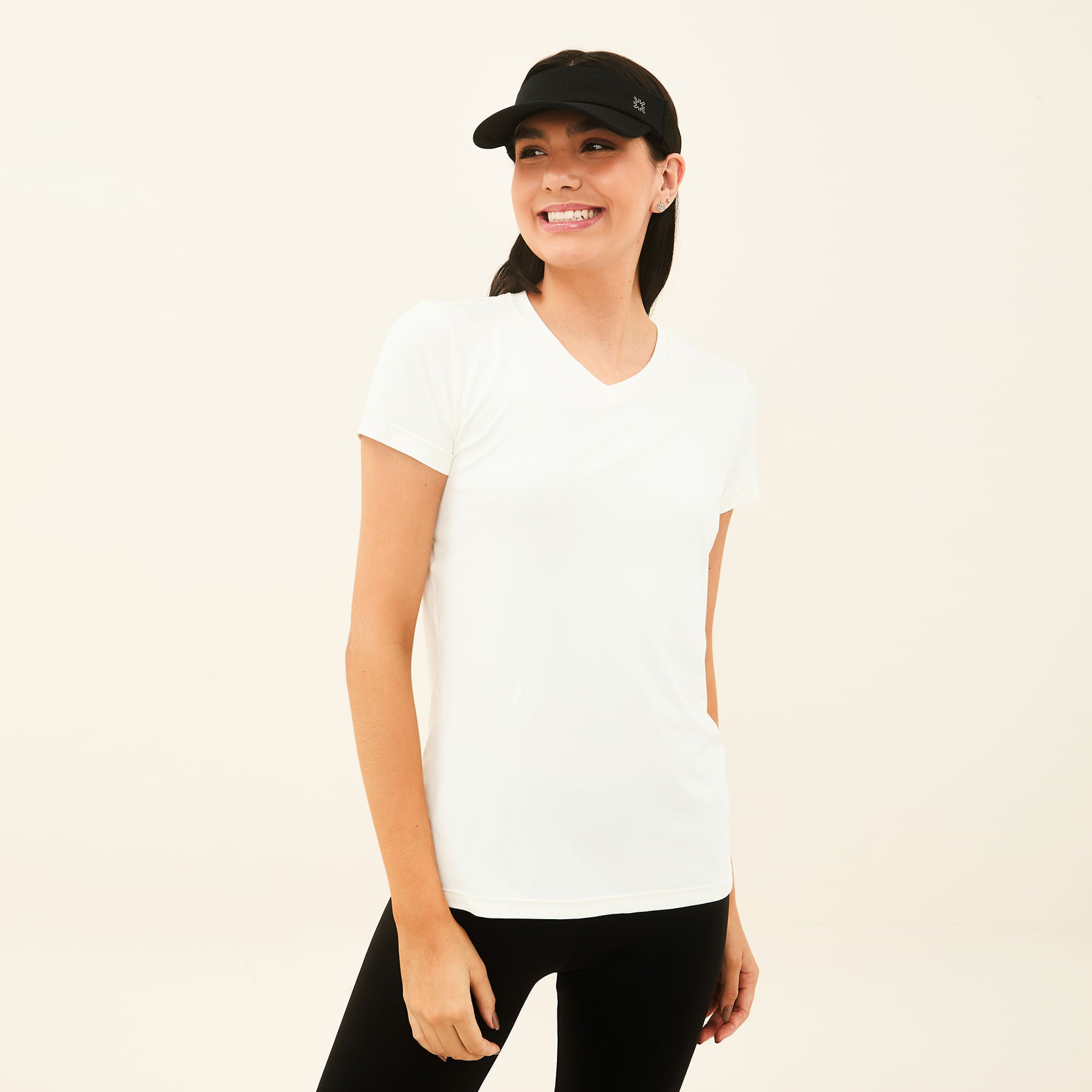 Camisa UV Feminina Com Proteção Solar Sport Fit Off White