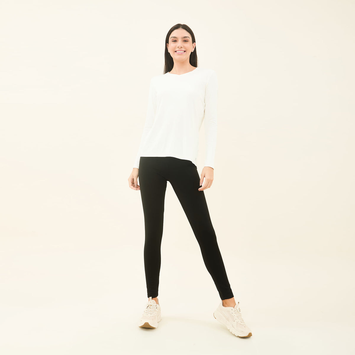 Camisa UV Feminina Com Proteção Solar Sport Fit Off White