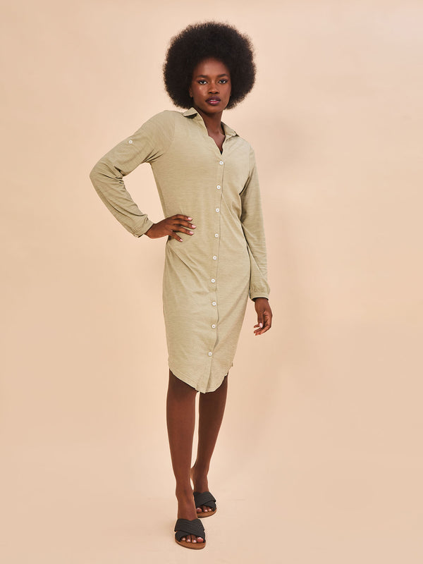 Saída de Praia UV.LINE Copenhagen Midi Mescla - Areia | Feminino
