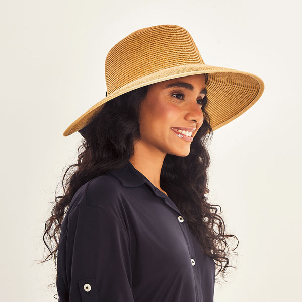 Chapéu de Palha UV Com Proteção Solar Santorini - TRIGO