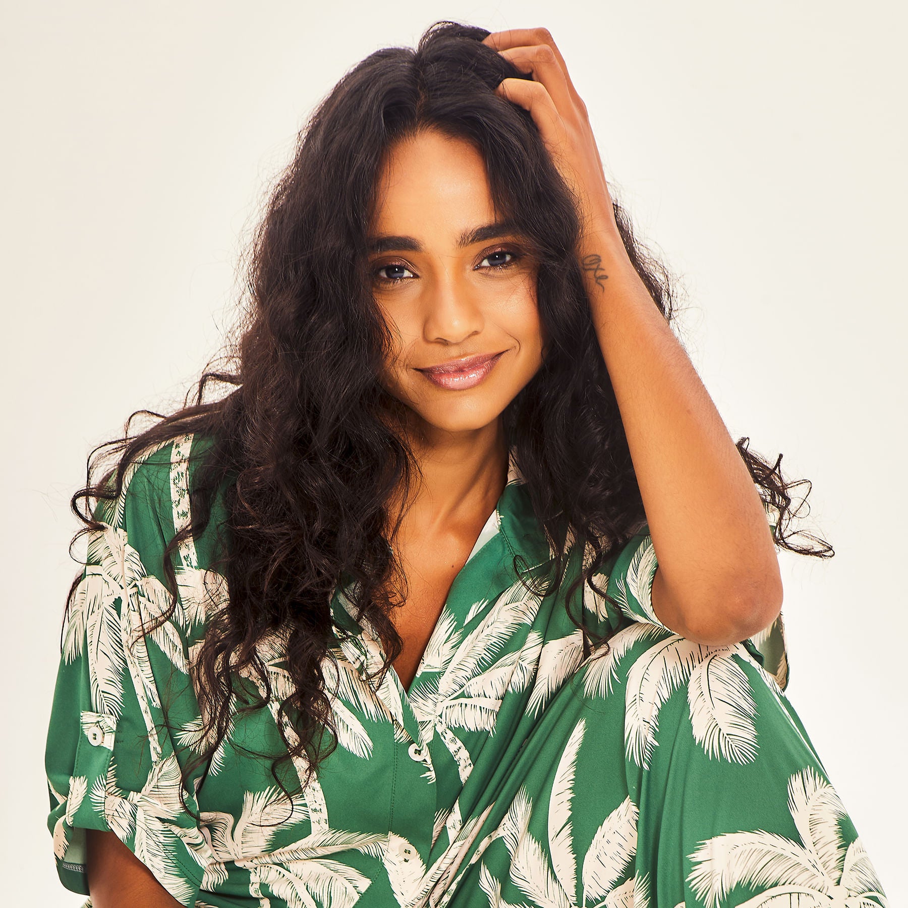 Camisa UV Com Proteção Solar Copa Estampa Coqueiro Verde