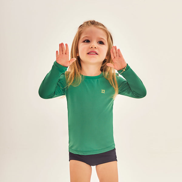 Camisa UV Bebê Com Proteção Solar-VERDE BRASIL