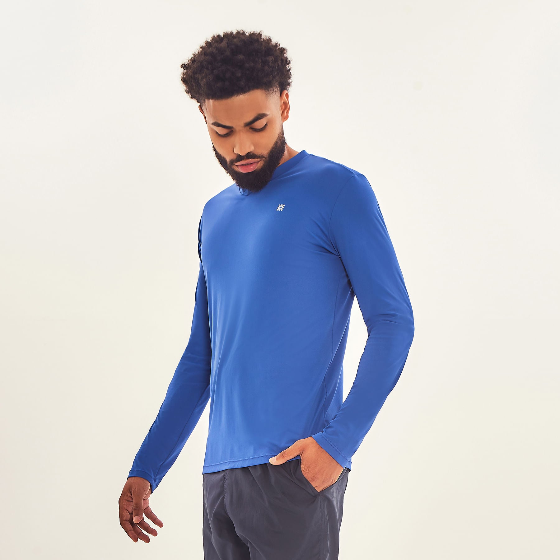 Camisa UV Masculina Com Proteção Solar Sport Fit Cobalto