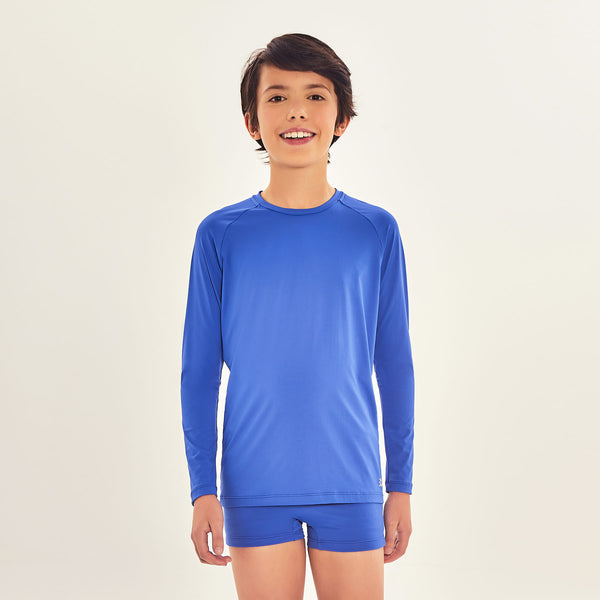 Camiseta UV Infantil Com Proteção Solar Uvpro Azul Bic