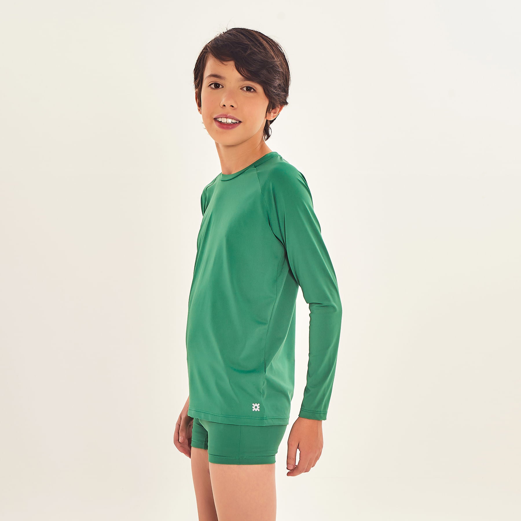 Camisa UV Infantil Com Proteção Solar Uvpro-VERDE BRASIL