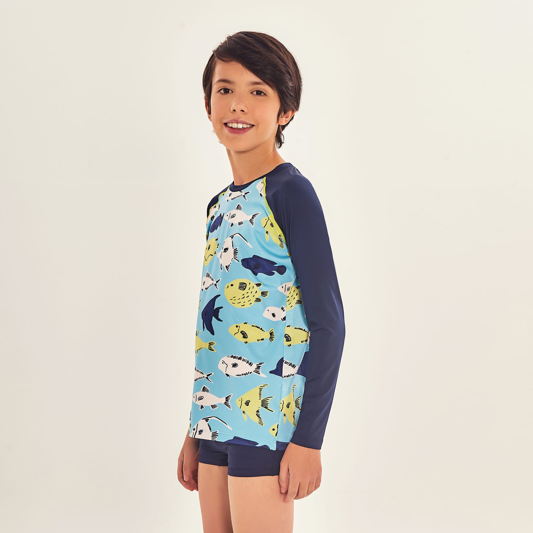 Camisa Acqua Uv Com Proteção Solar Estampa Peixes