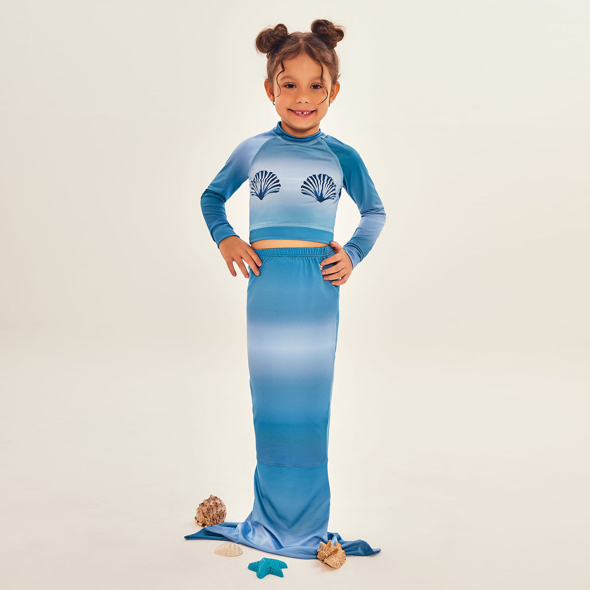Cauda De Sereia Uv Com Proteção Solar Estampa Tie Dye