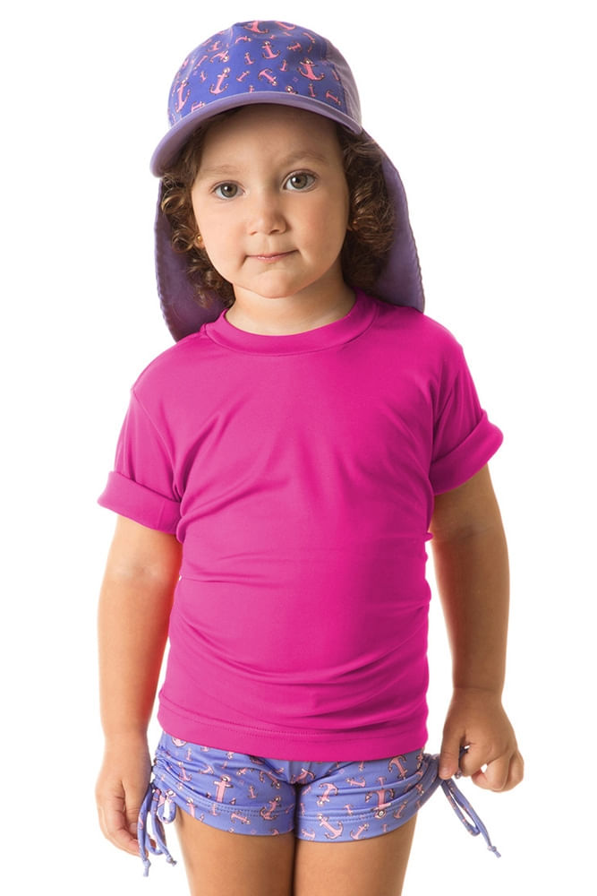 Camiseta com Proteção Solar Uvpro Infantil UV.LINE - Pink