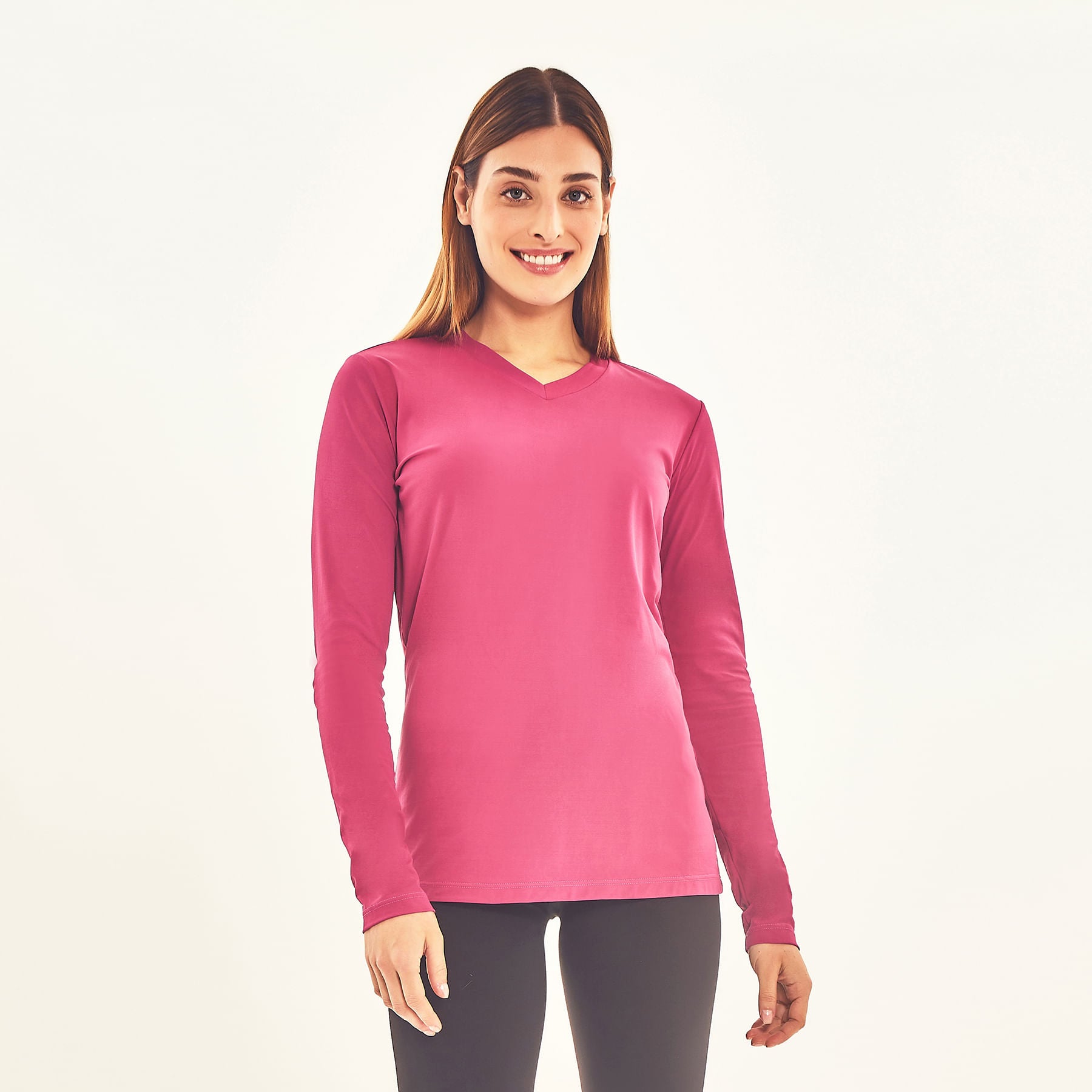 Camisa UV Feminina Com Proteção Solar Sport Fit Fúcsia