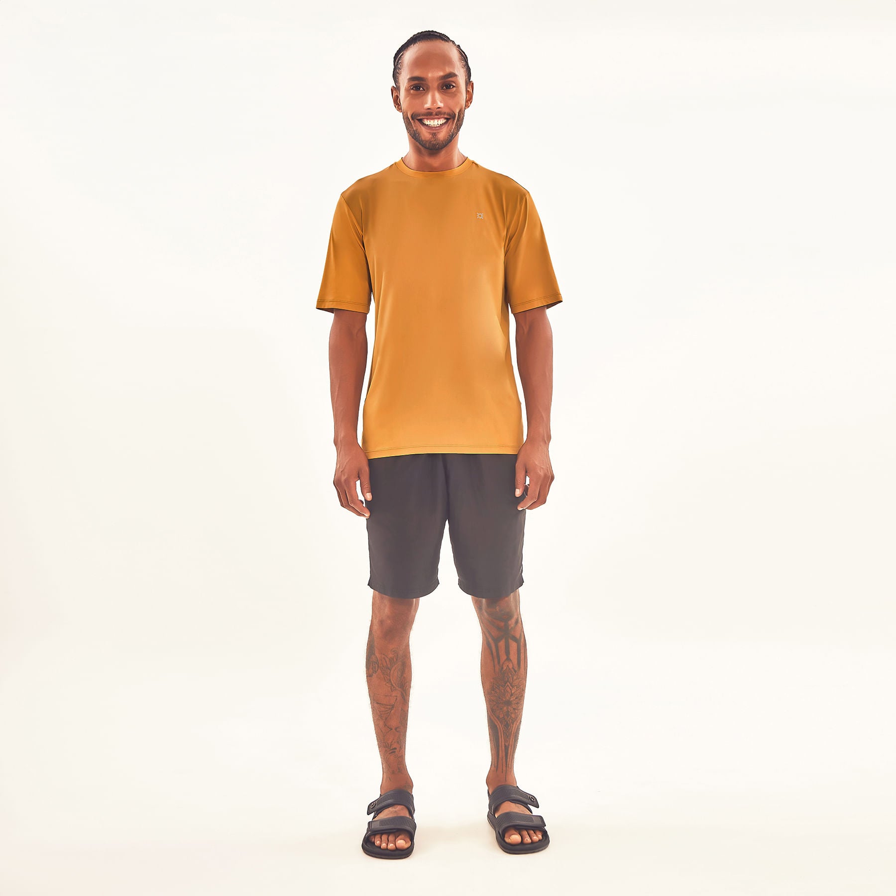 Camisa UV Masculina Com Proteção Solar Uvpro  Ocre