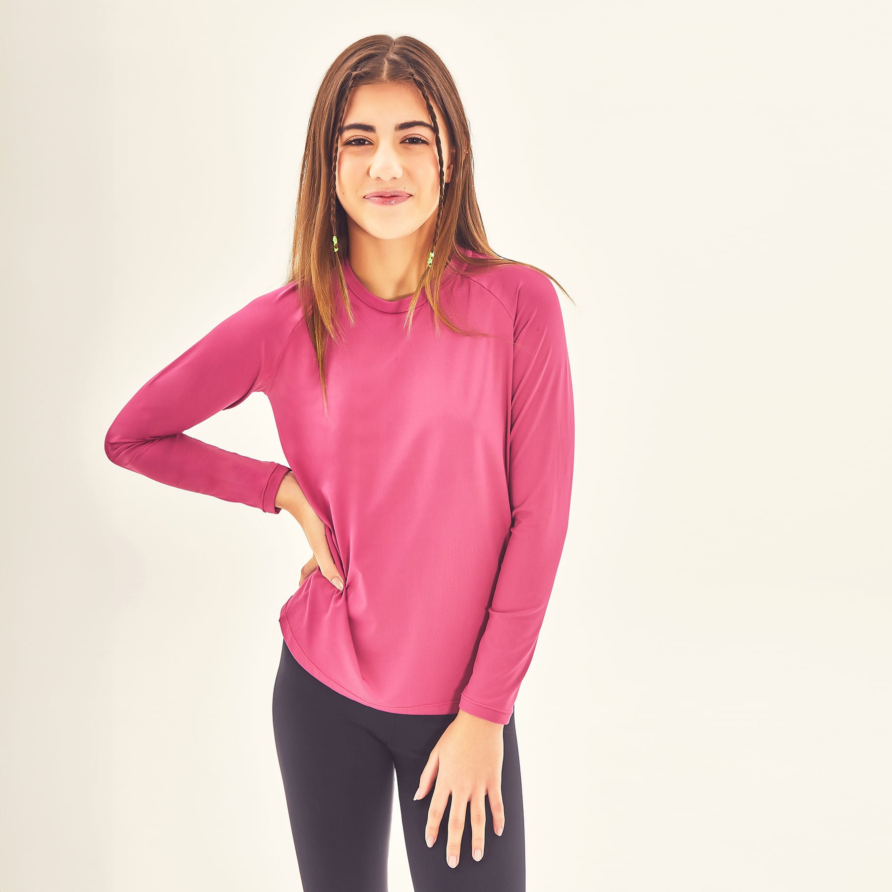 Camisa UV Infantil Com Proteção Solar Uvpro-FUCSIA