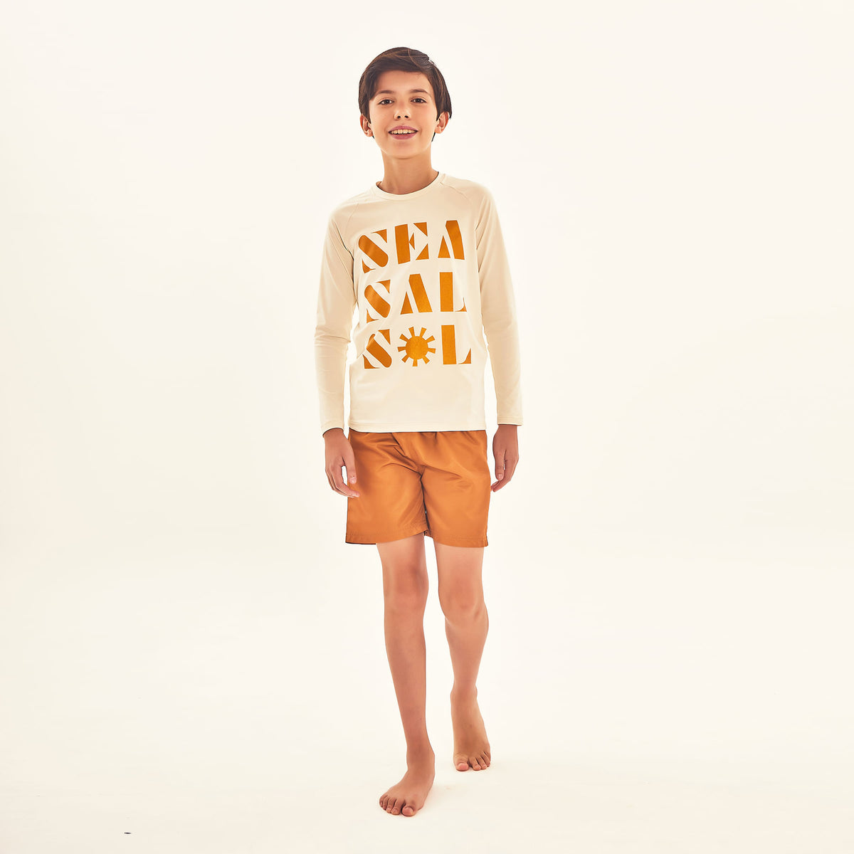Camisa Uv Com Proteção Solar Estampa Sea Sal Sol Off White