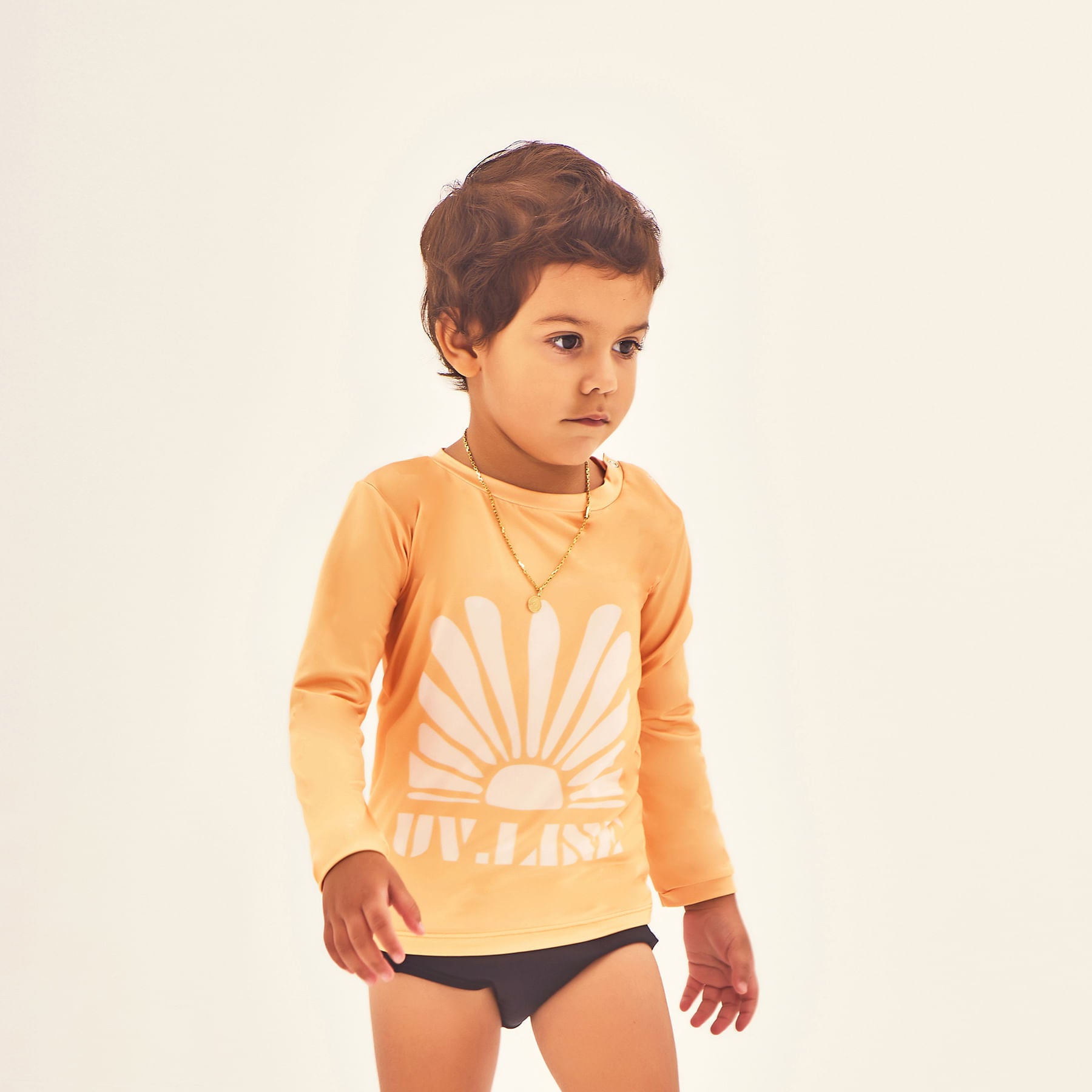 Camisa UV Bebê Com Proteção Solar Estampa Uvline Amarelo