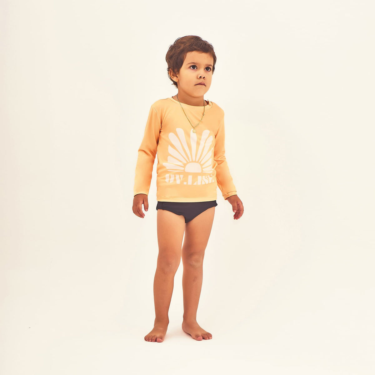 Camisa UV Bebê Com Proteção Solar Estampa Uvline Amarelo