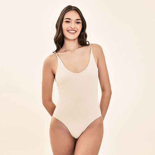 Maiô Textura  Duna UV Com Proteção Solar - CREME