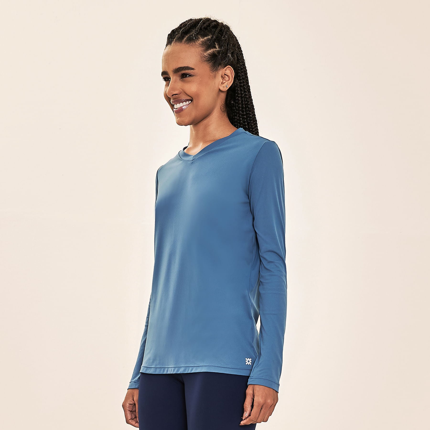 Camisa UV Feminina Com Proteção Solar Sport Fit Aço