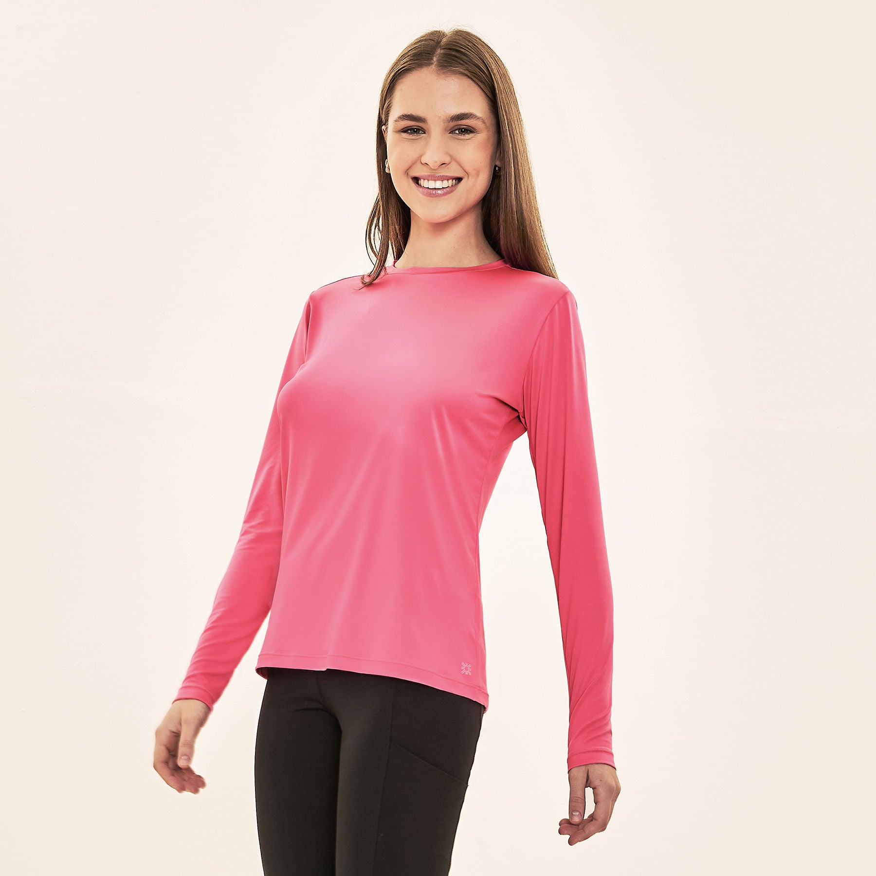 Camisa UV Com Proteção Solar UVLIGHT ML FEM - CHICLETE FLUOR