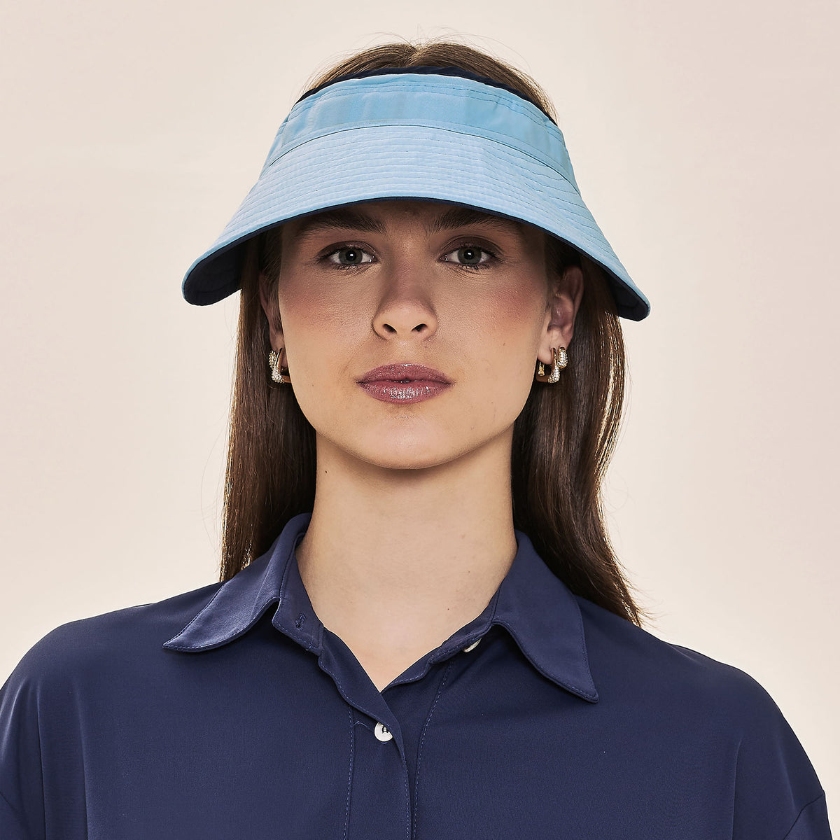 Viseira UV Com Proteção Solar Bali Marinho/Azul Claro