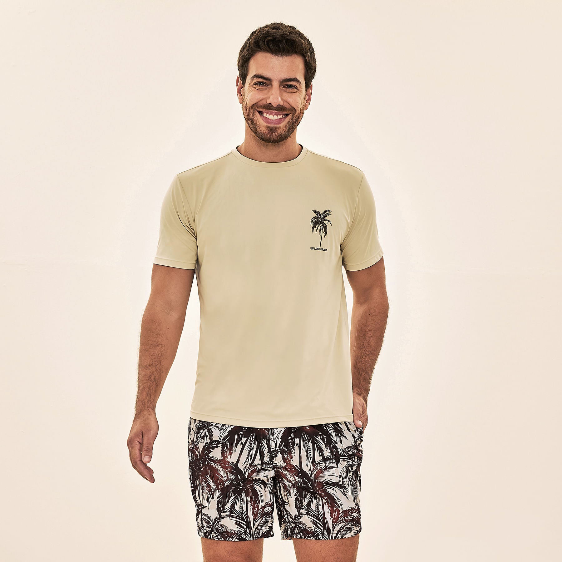 Camisa UV Com Proteção Solar UVLINE COQUEIRO MC - LINHO