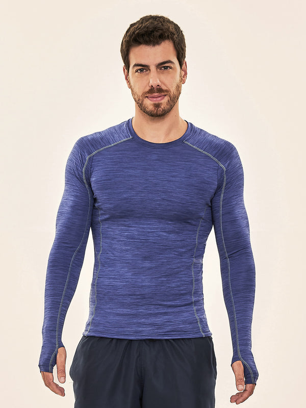 Camisa UV Masculina Com Proteção Solar Flex Marinho/Cinza