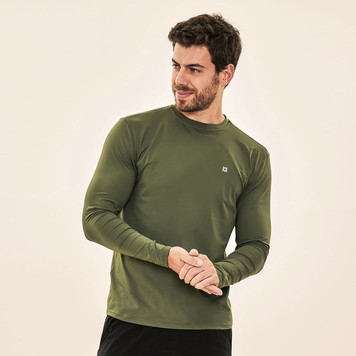 Camisa UV Masculina Com Proteção Solar Uvpro Verde Militar