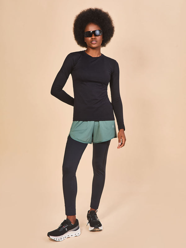 Camiseta Skin Infratherm UV Com Proteção Solar ML FEM - Preto