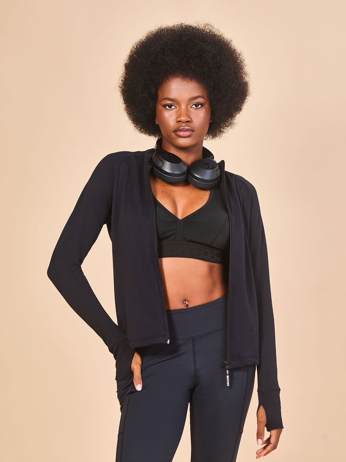 Casaco UV Com Proteção Solar New Fit Textura ML FEM - PRETO