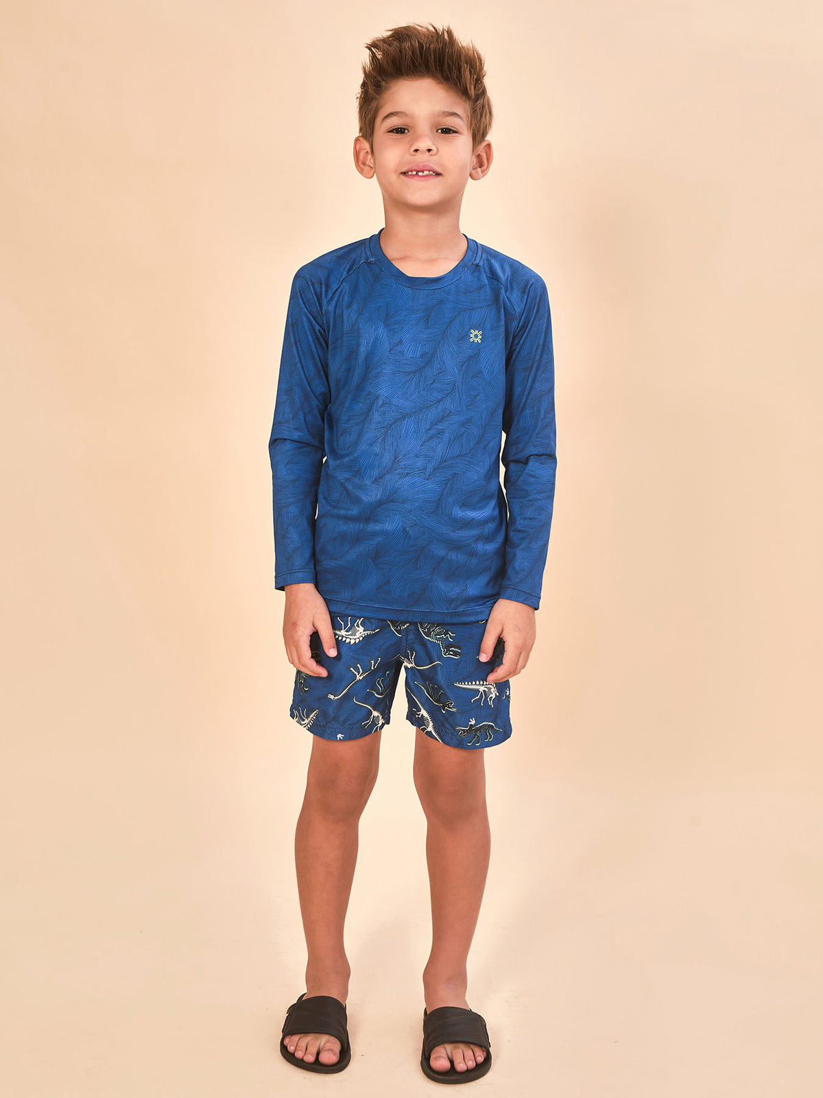 Camisa UV Infantil Com Proteção Solar Acqua ML - ESTAMPA DINO SKELETON