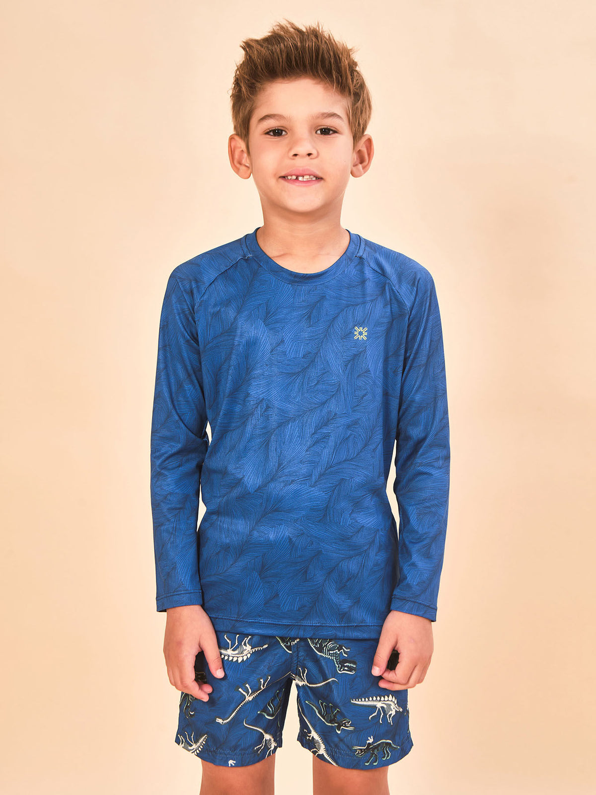 Camisa UV Infantil Com Proteção Solar Acqua ML - ESTAMPA DINO SKELETON