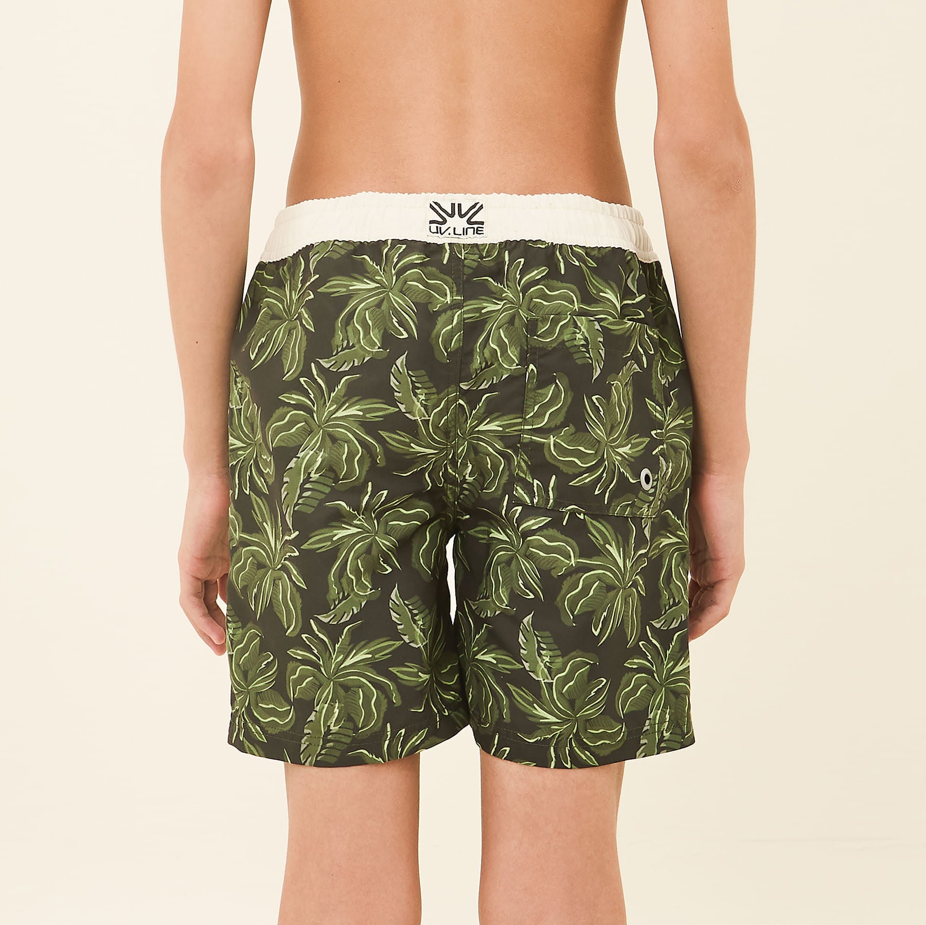 Shorts Acqua Infantil UV Com Proteção Solar Estampa Folhagem