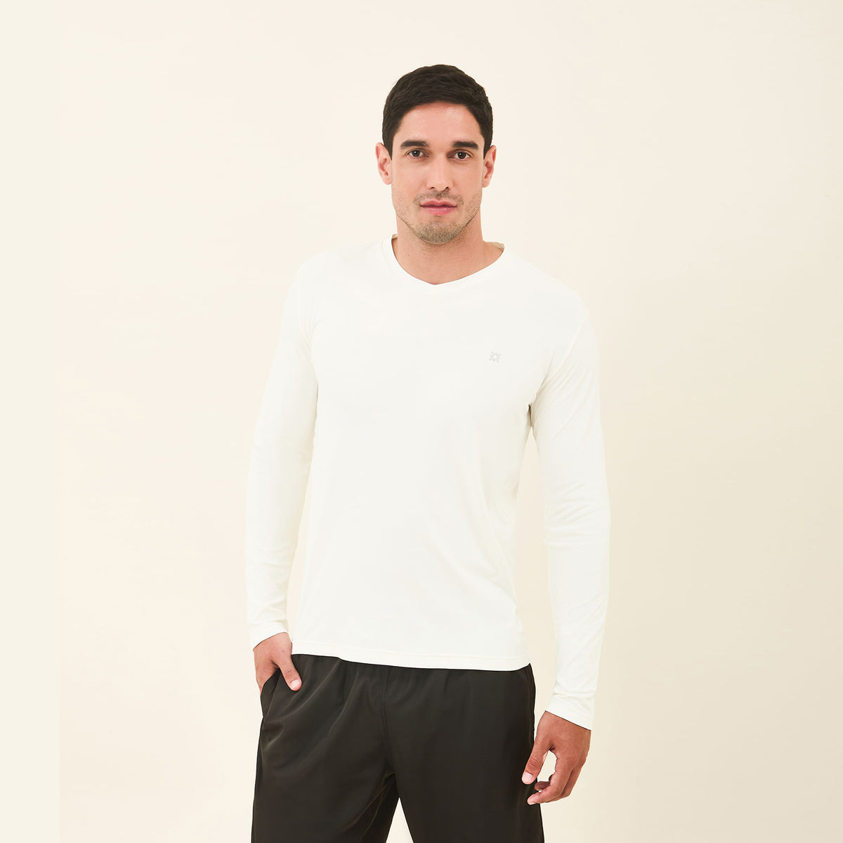 Camisa UV Masculina Com Proteção Solar Sport Fit Off White