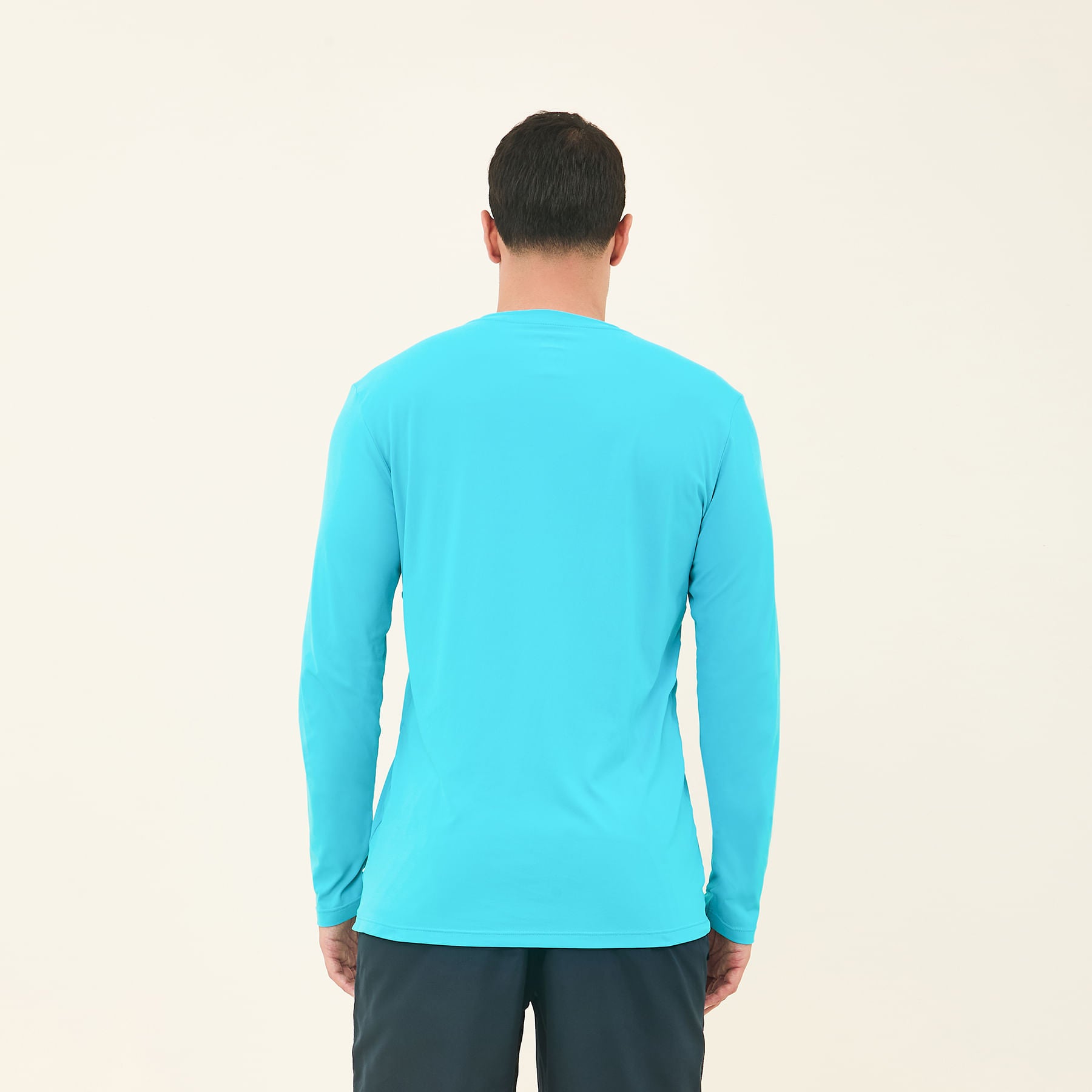 Camisa UV Masculina Com Proteção Solar Sport Fit Azul Piscina