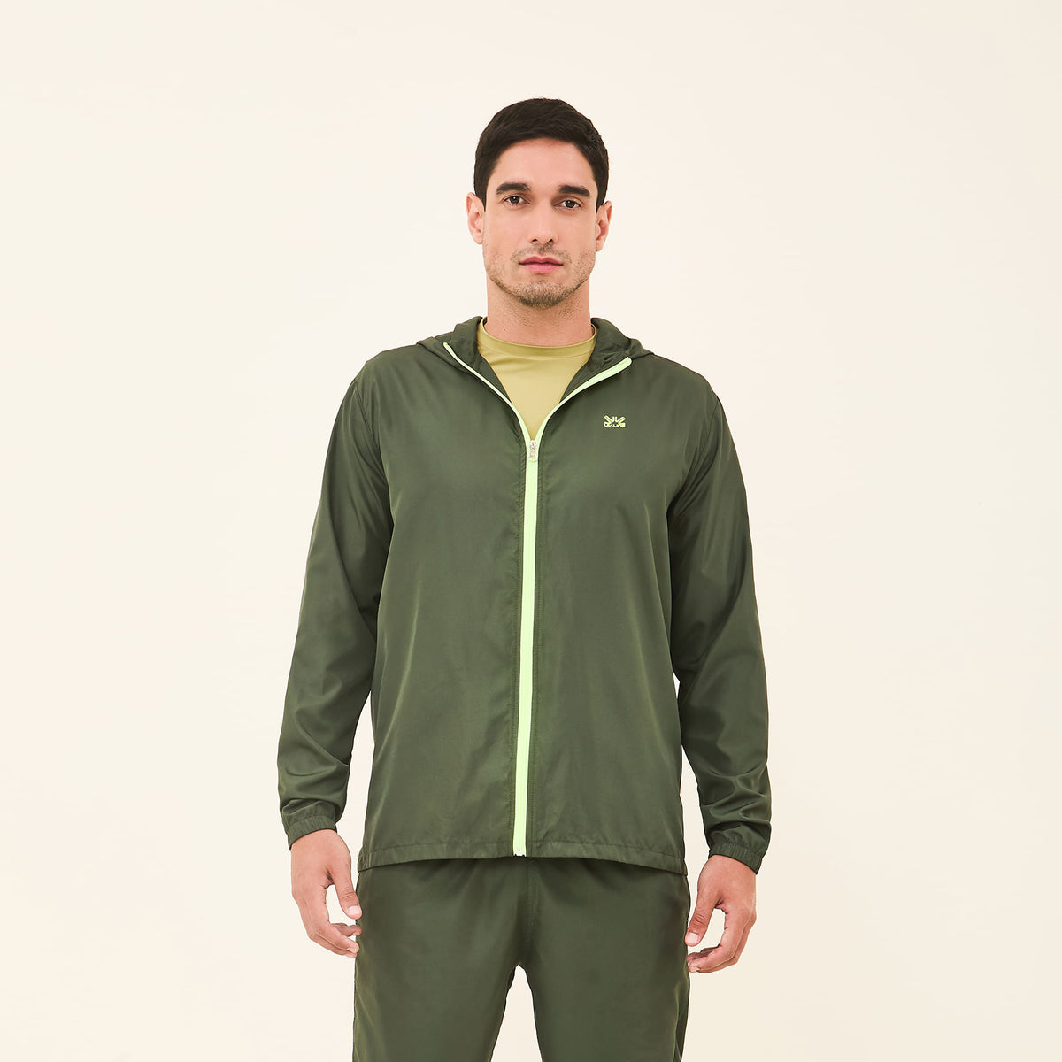 Jaqueta UV Com Proteção Solar Masculina Bag Elastic-VERDE MILITAR