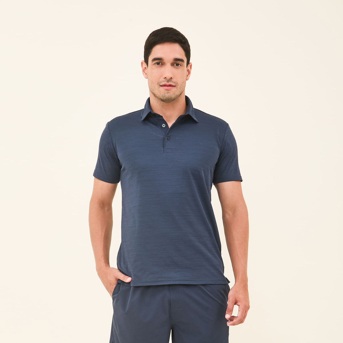 Camisa UV Polo Masculina Com Proteção Solar-MARINHO