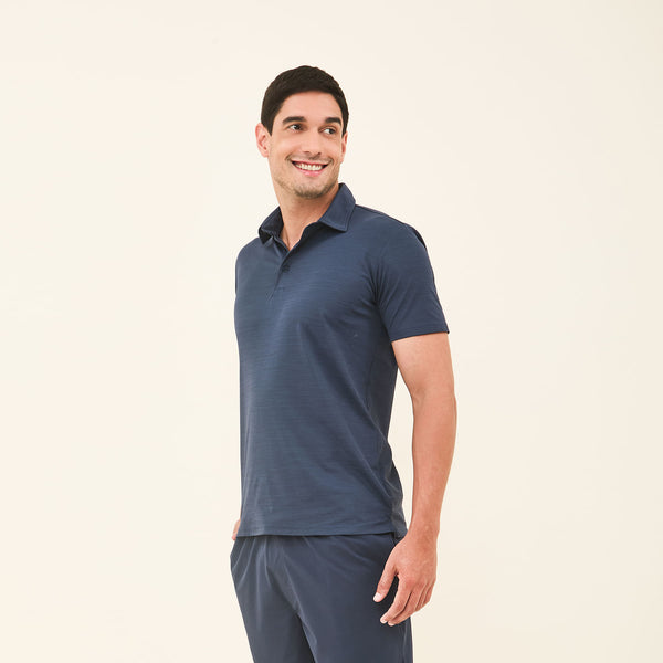 Camisa UV Polo Masculina Com Proteção Solar-MARINHO