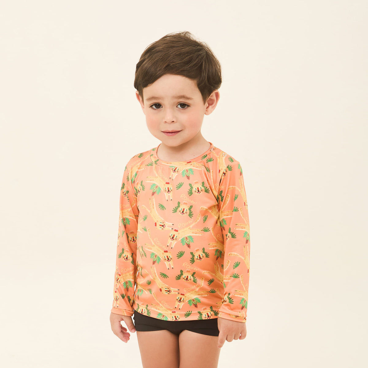 Camisa UV Bebê Com Proteção Solar Estampa Tigre