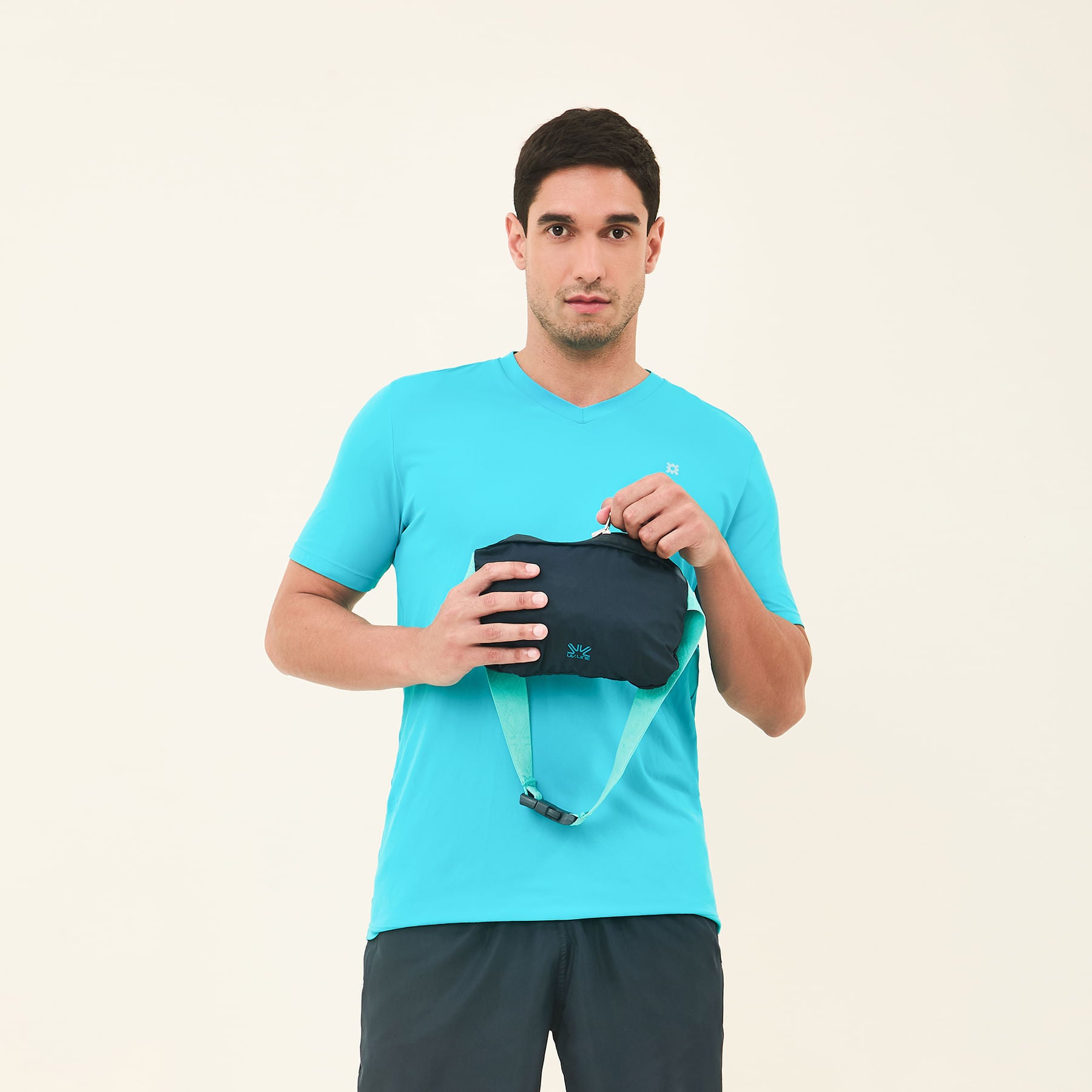 Jaqueta UV Com Proteção Solar Masculina Bag Elastic-MARINHO