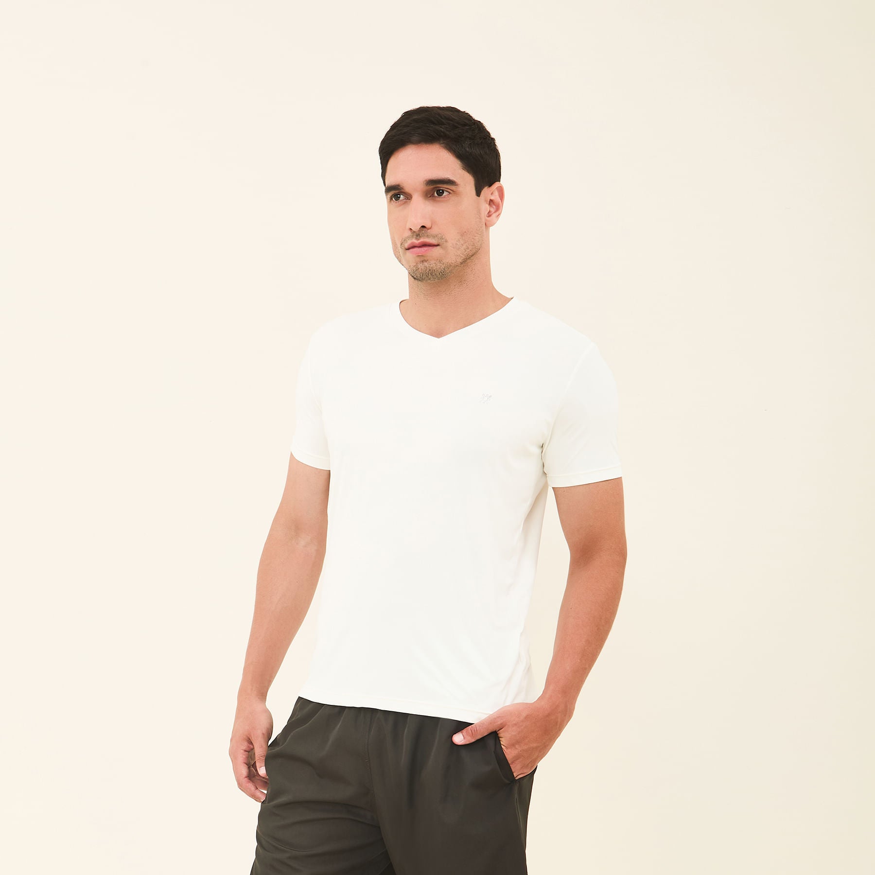Camisa UV Masculina Com Proteção Solar Sport Fit Off White