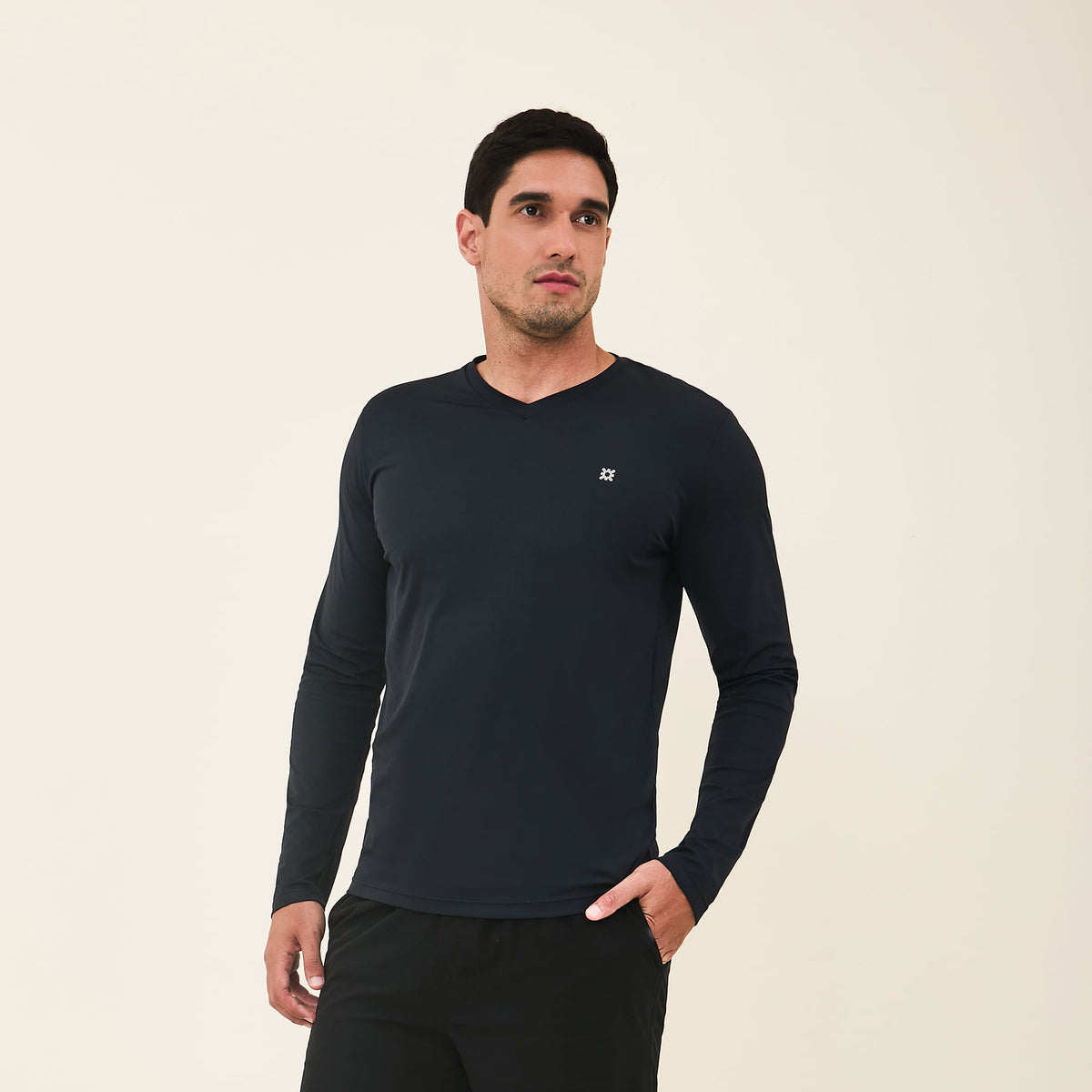 Camisa UV Masculina Com Proteção Solar Sport Fit Preto