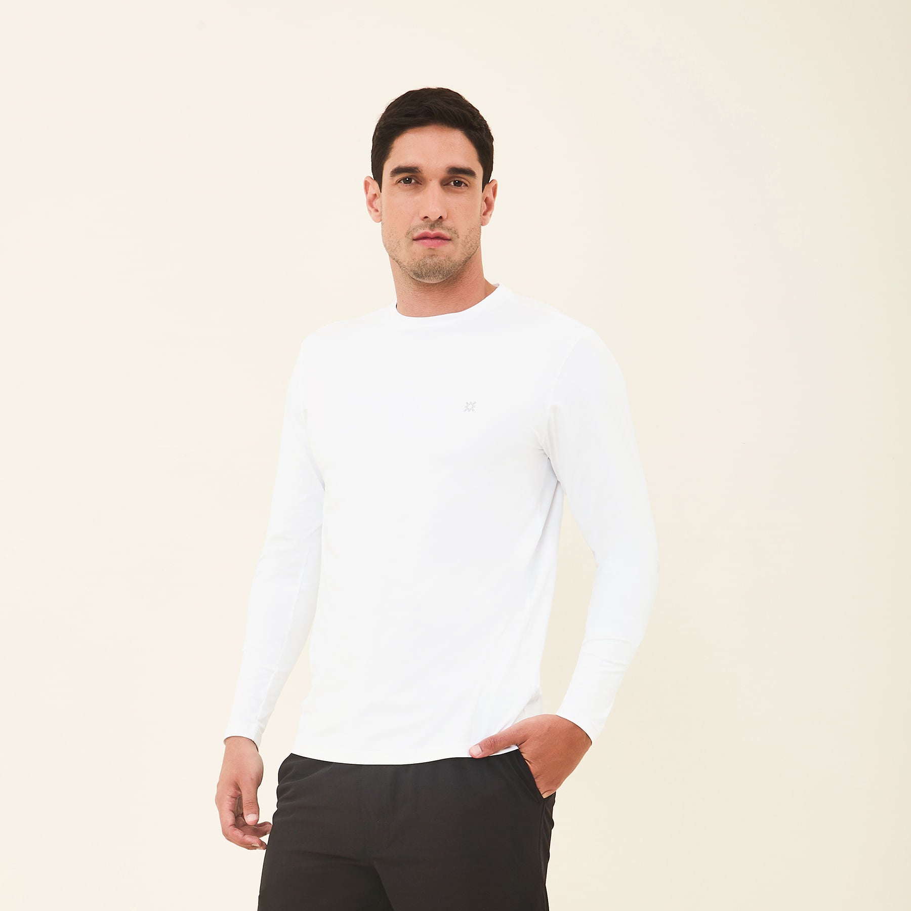 Camisa UV Masculina Com Proteção Solar Uvpro Branco