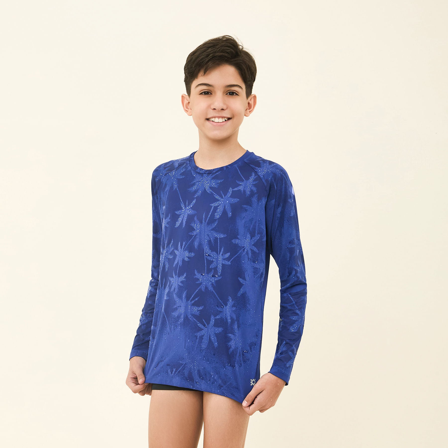 Camisa UV Infantil Com Proteção Solar Acqua Magic Azul Bic