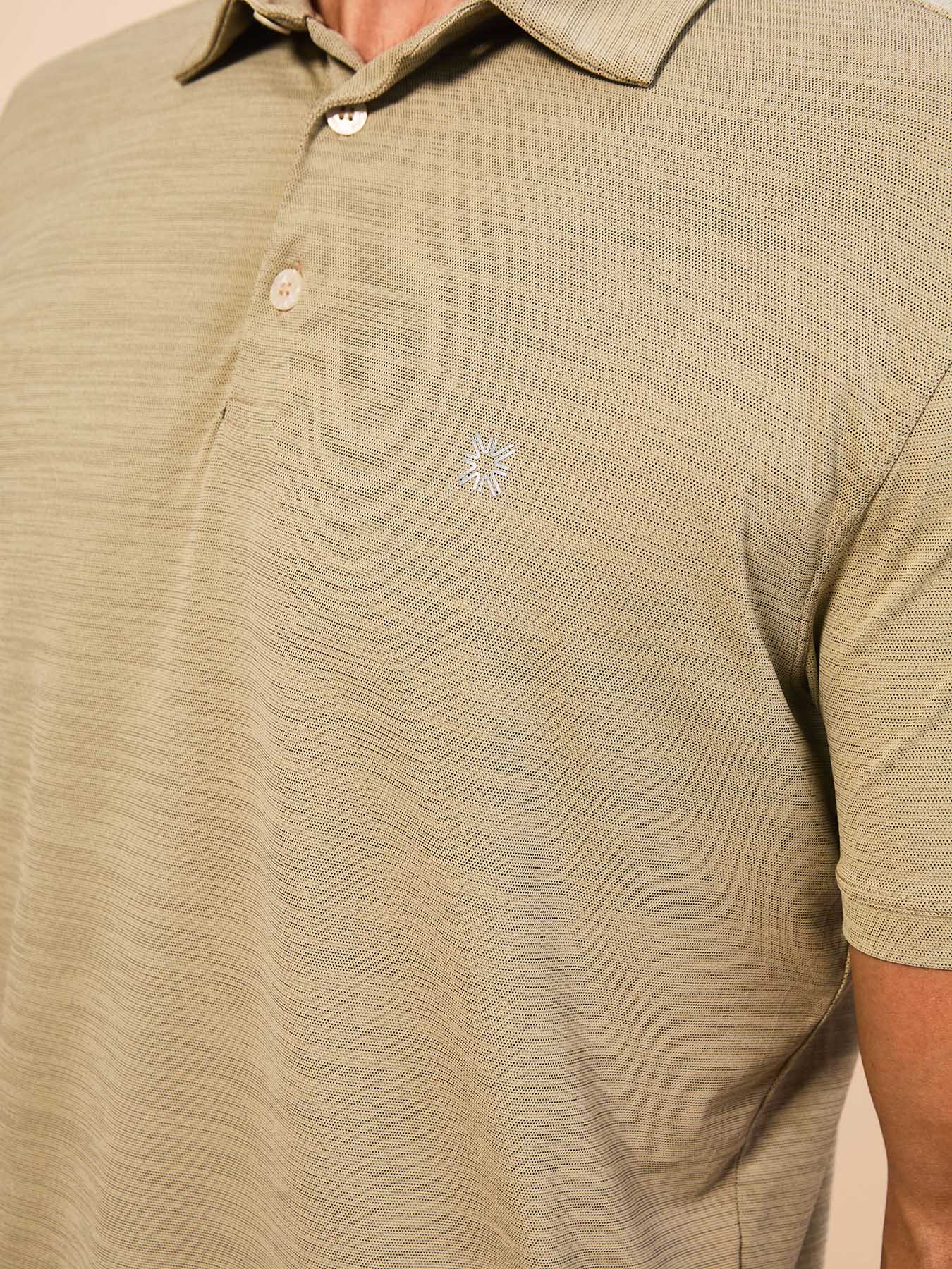Camisa UV Polo Mescla Masculina Com Proteção Solar - AREIA
