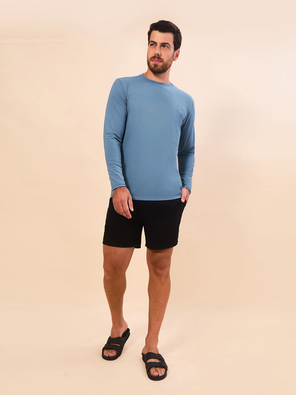 Camisa UV Masculina Com Proteção Solar Uvpro.-INDIGO